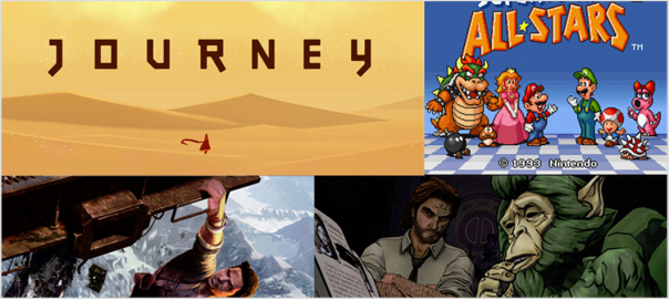 Friday fun games, Journey, Super Mario Allstars, Uncharted, Wolf Among Us