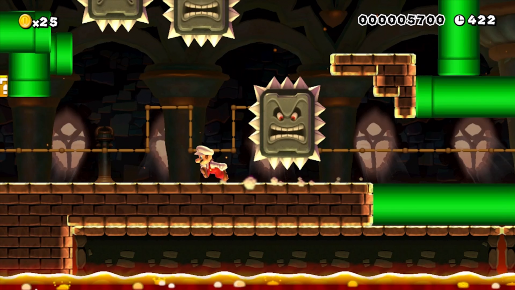 Shpuer Mario Maker Shadow Puppeteer level Thwompers