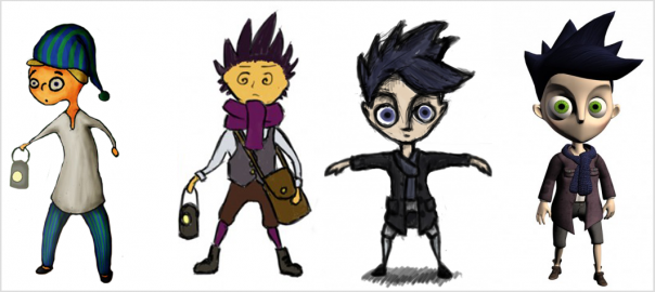 The different designs of the Boy in Shadow Puppeteer